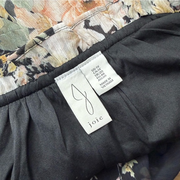 Joie Boho Ruffle Floral Blouse Size 1X NWOT Sheer Overlay Cottage Core - Picture 11 of 13